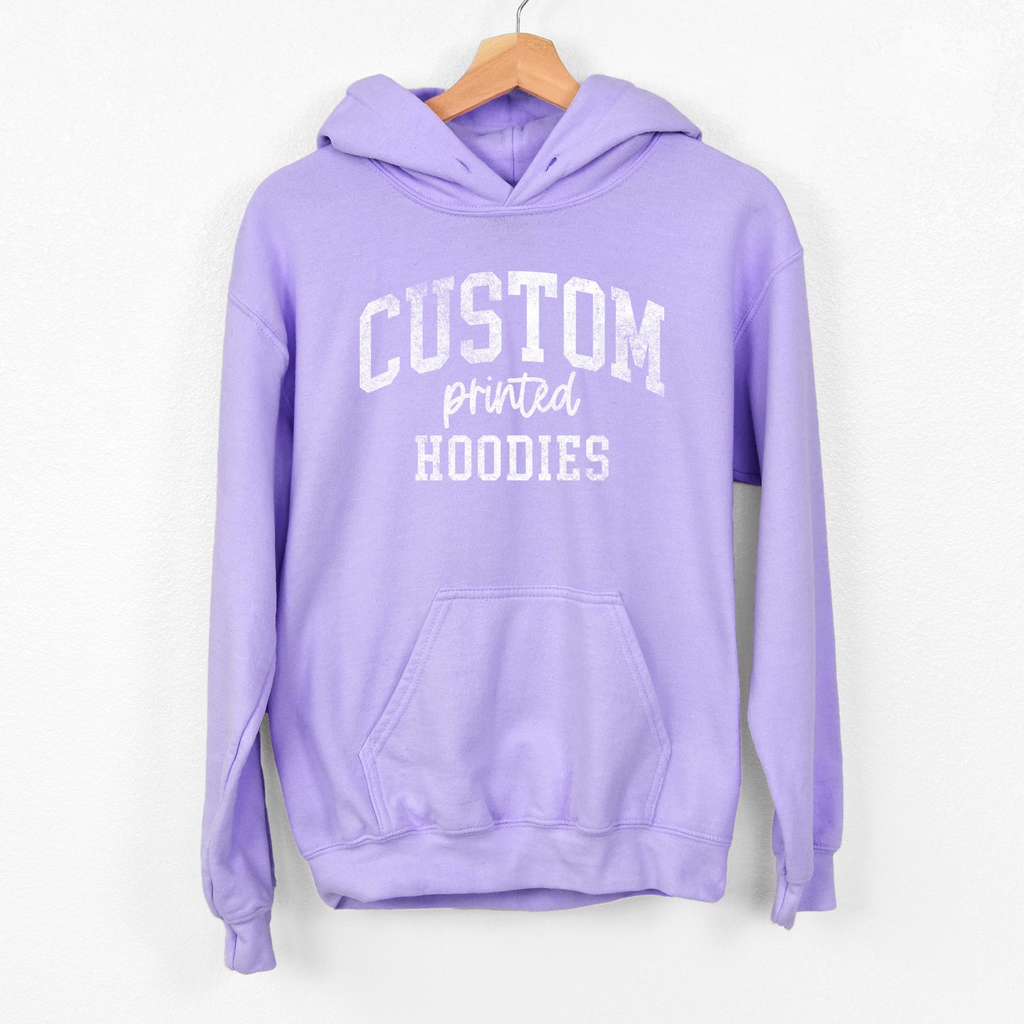 
                  
                    a custom printed hoodie in violet
                  
                